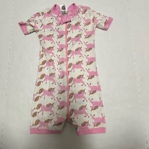 Hanna Andersson unicorn shortie pajama, size 18-24m/80cm